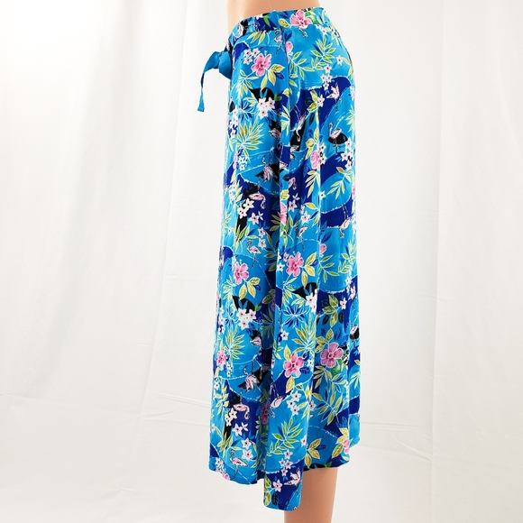 Sag Harbor Blue Floral Flowy Midi Skirt Size Small - Picture 5 of 8